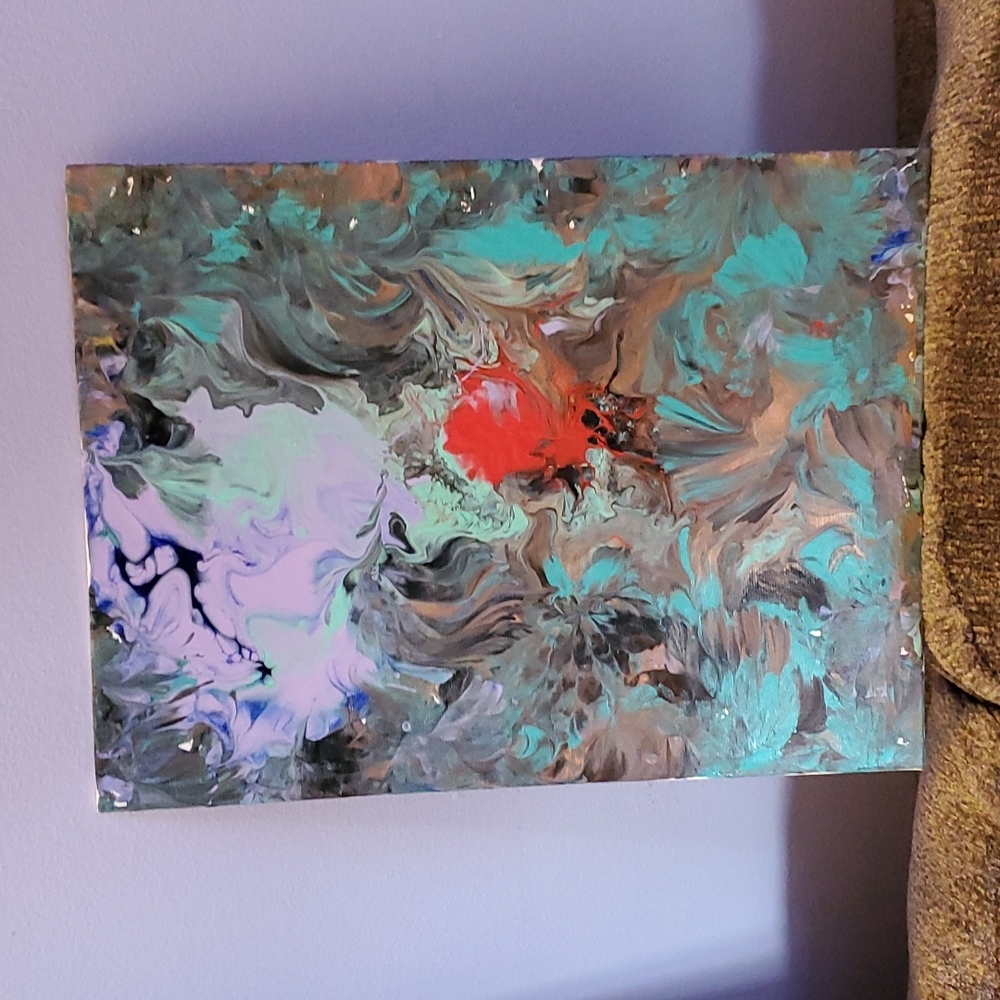 Acrylic pouring painting 9x12